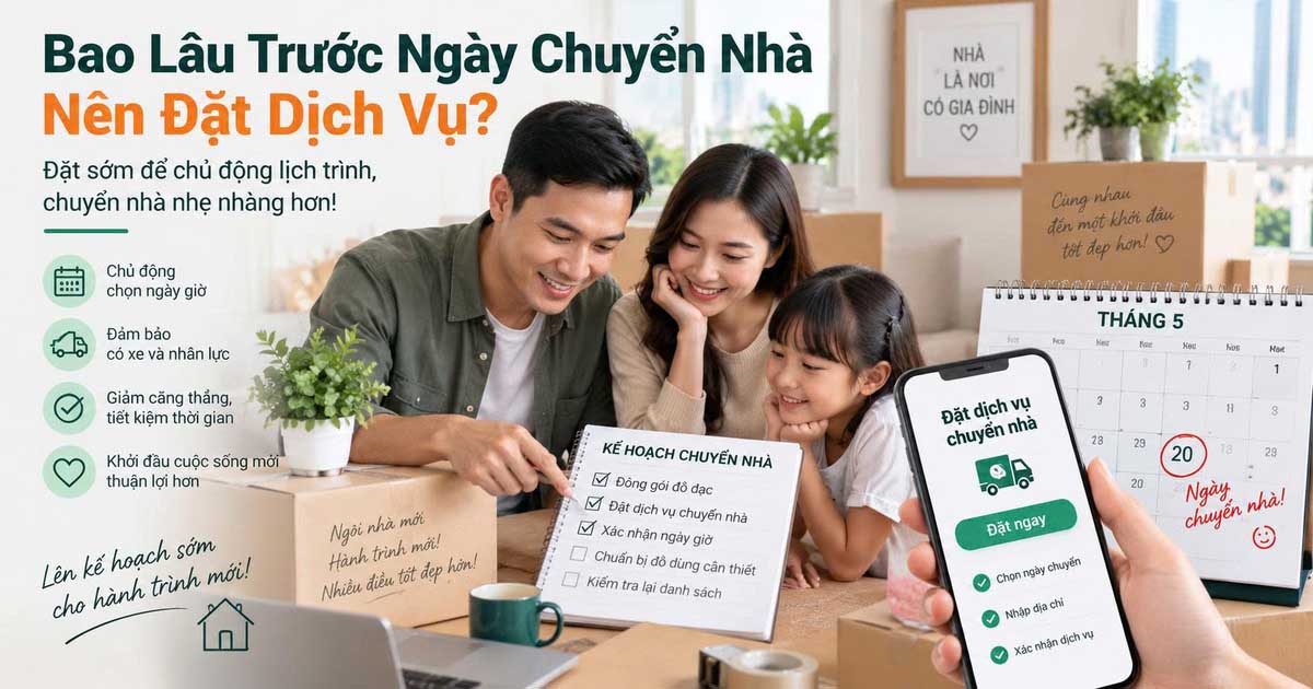 Bao Lâu Trước Ngày Chuyển Nhà Nên Đặt Dịch Vụ Để Chủ Động Lịch Trình?