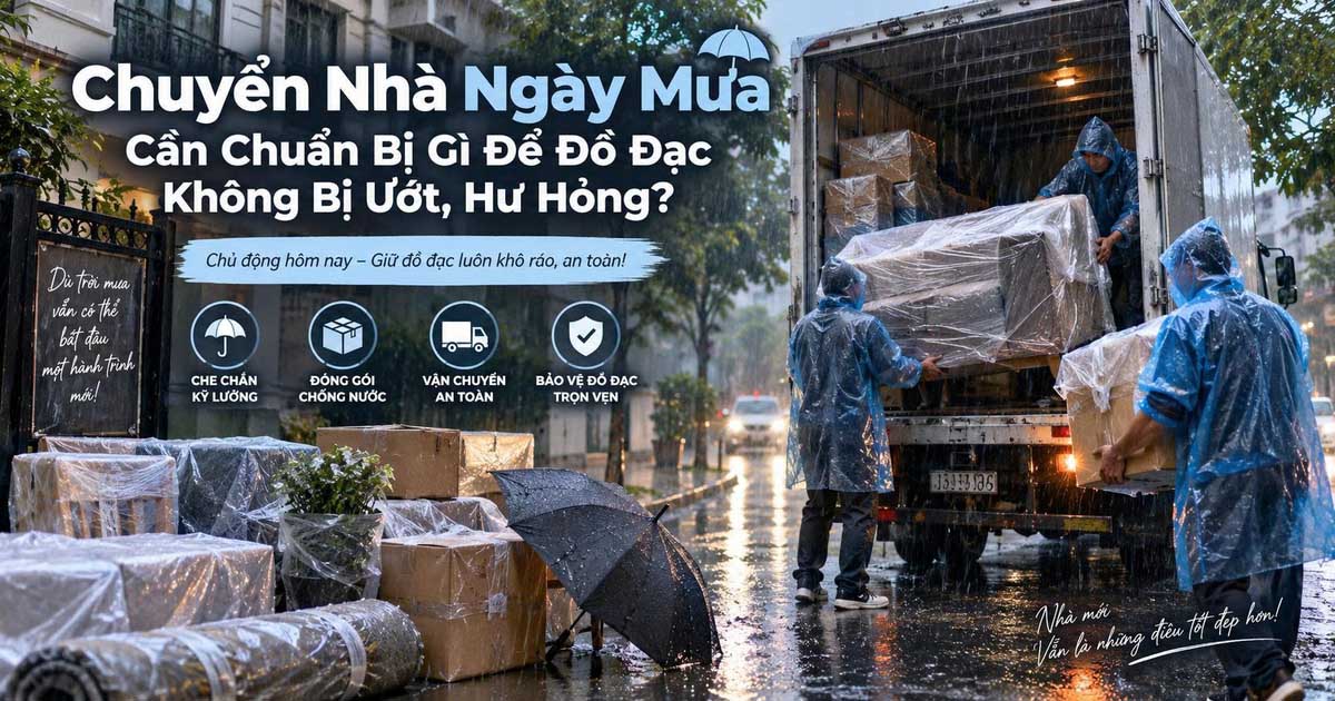 Chuyển Nhà Ngày Mưa Cần Chuẩn Bị Gì Để Đồ Đạc Không Bị Ướt, Hư Hỏng?