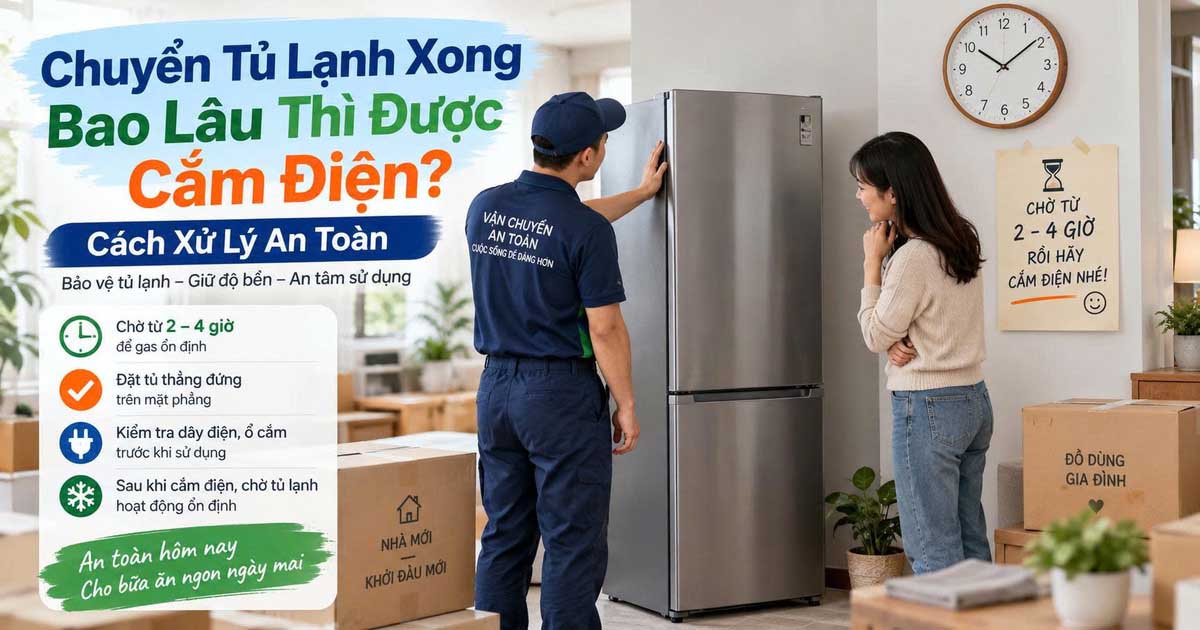 Chuyển Tủ Lạnh Xong Bao Lâu Thì Được Cắm Điện? Cách Xử Lý An Toàn